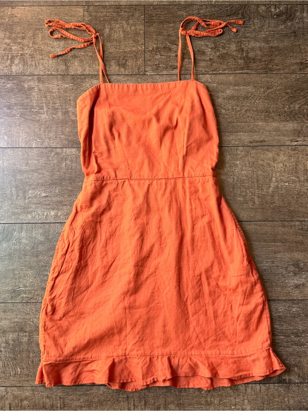 Abercrombie & Fitch Orange Tie-Shoulder Mini Dress